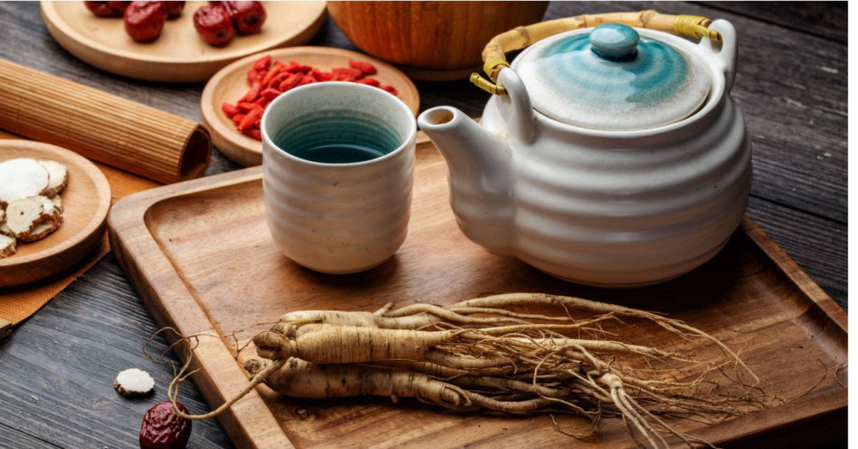 A pot of ginseng tea,