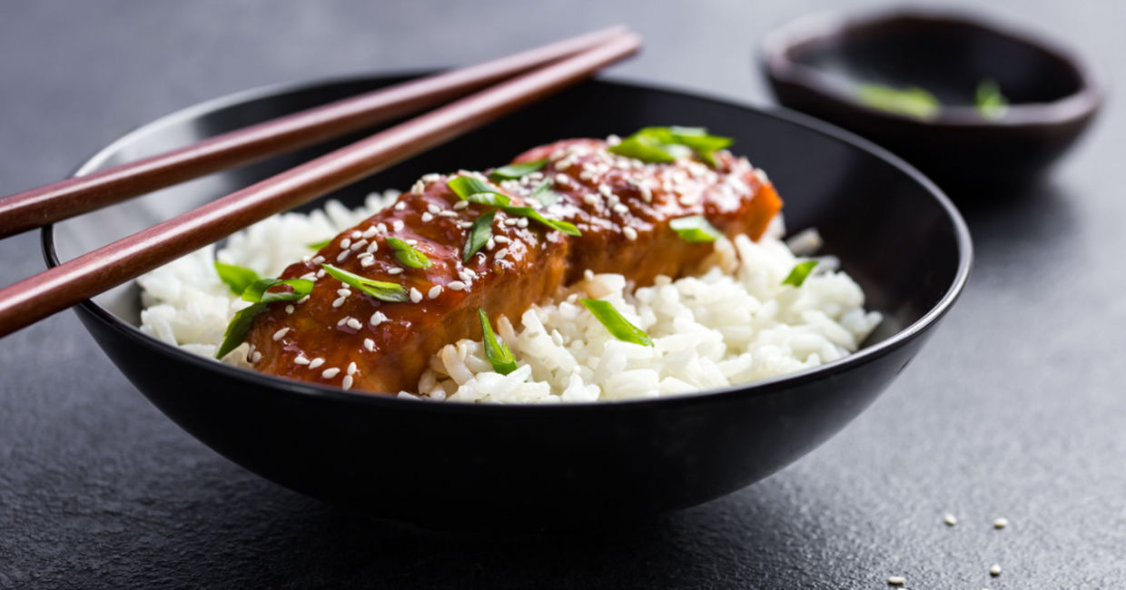 Enjoy a healthy salmon one bowl meal.