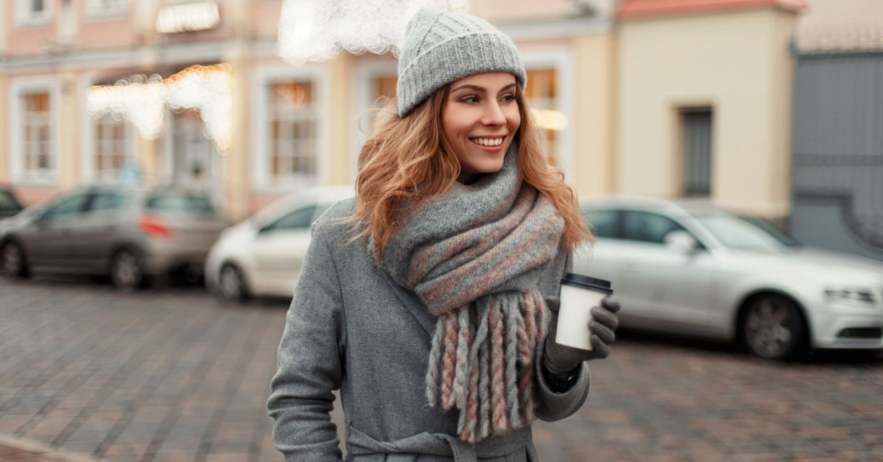 Woman walking to work.