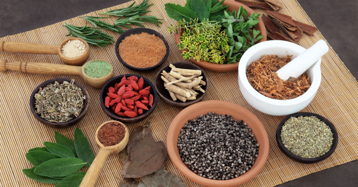 Ayurvedic healing herbs.
