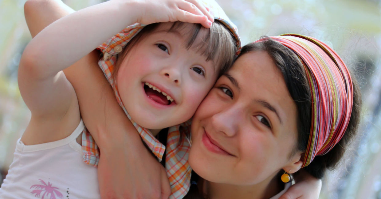 Happy family moments: Mother and child have fun.