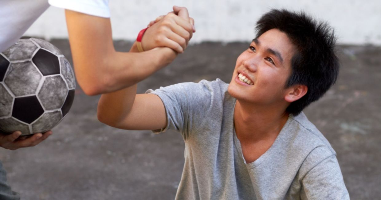 Lending a helping hand.