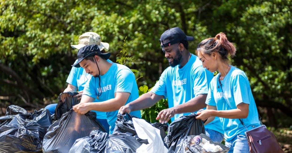 Neighborhood park cleanup.