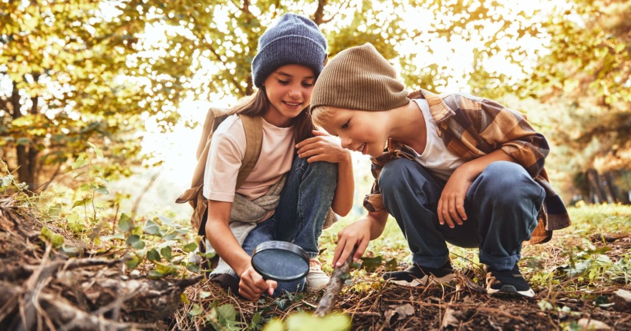 Kids learning about nature.