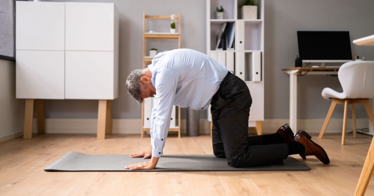 Working out in the office.