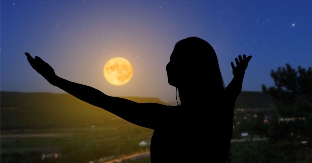 Yoga in the moonlight.