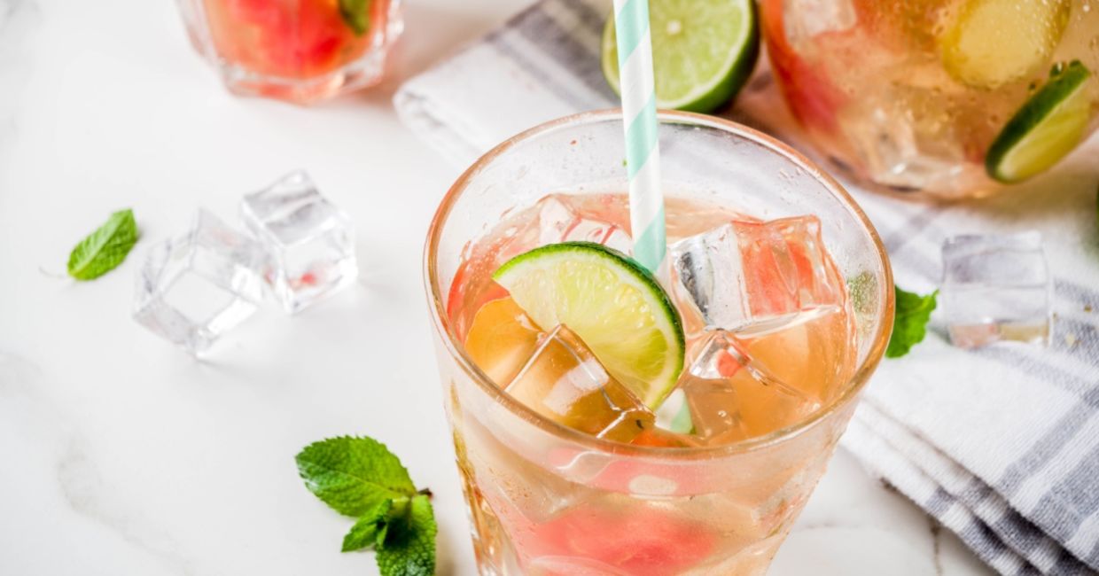 Watermelon mint tea with a lime twist.