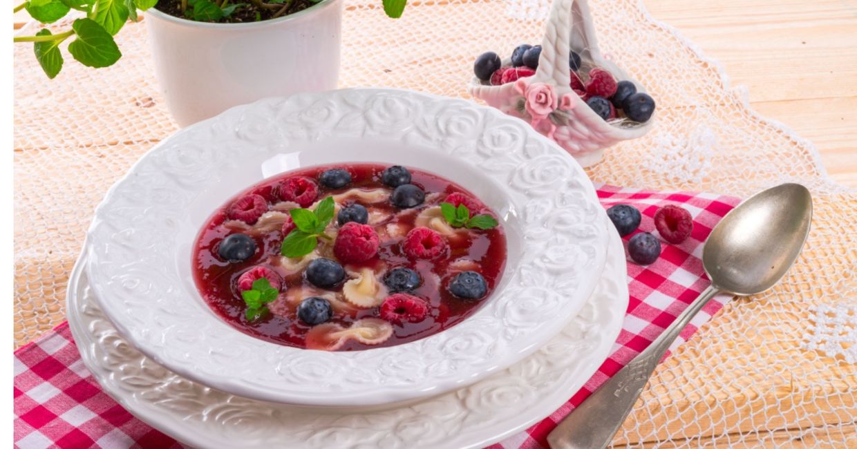 Cold berry soup.