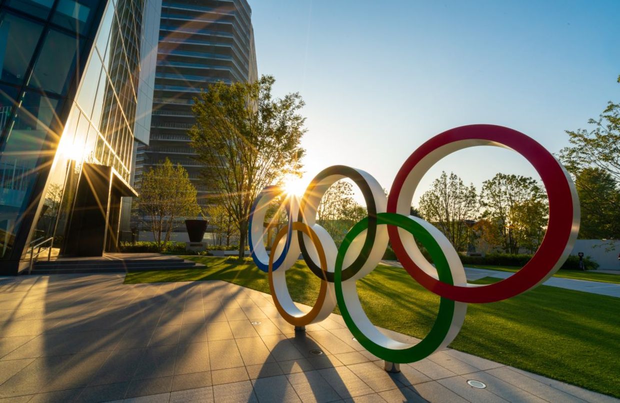 Olympic rings in Tokyo.