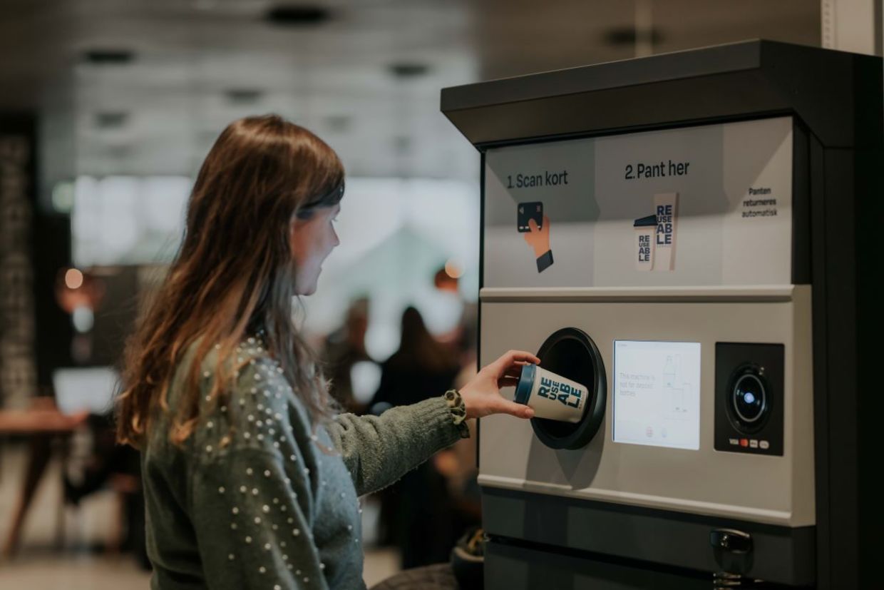 The recycling machine.