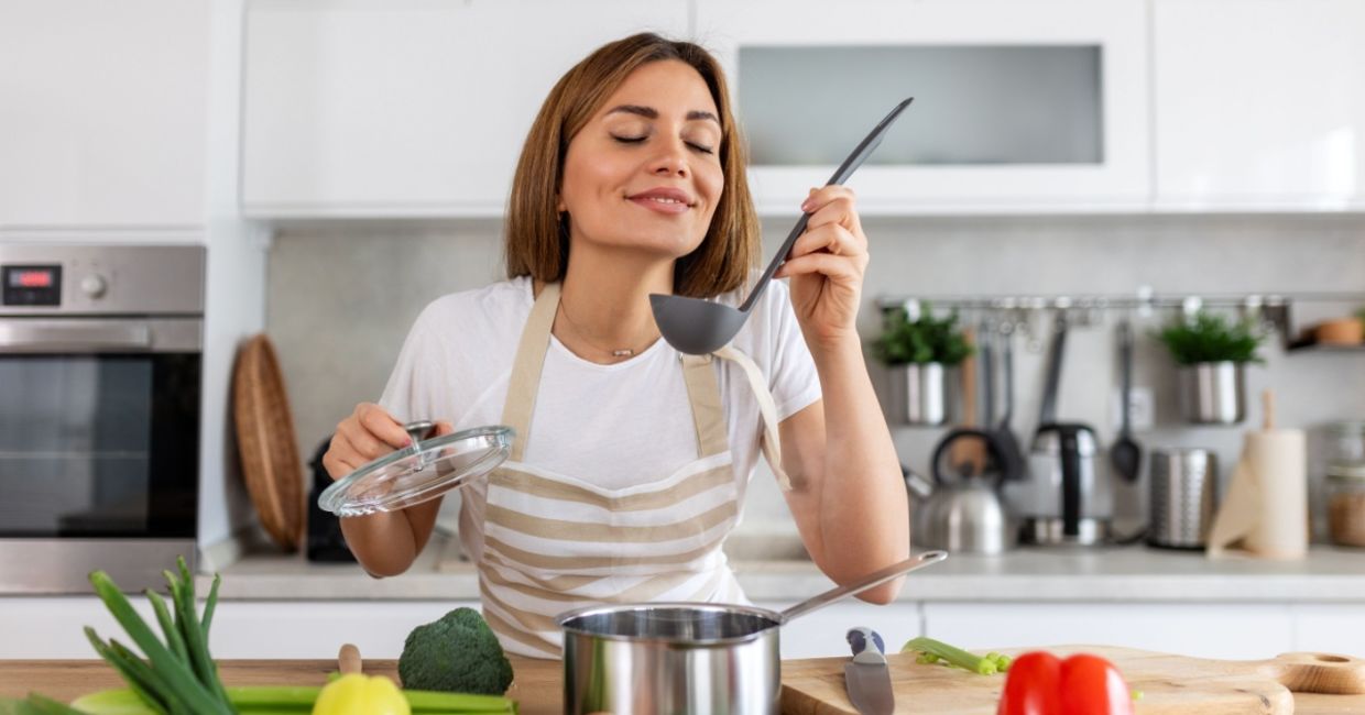 Cooking something new.