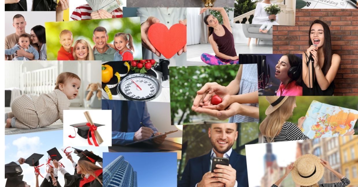 An inspirational vision board.