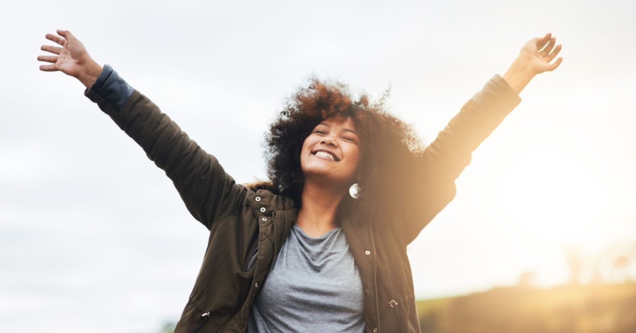 A confident and optimistic woman.