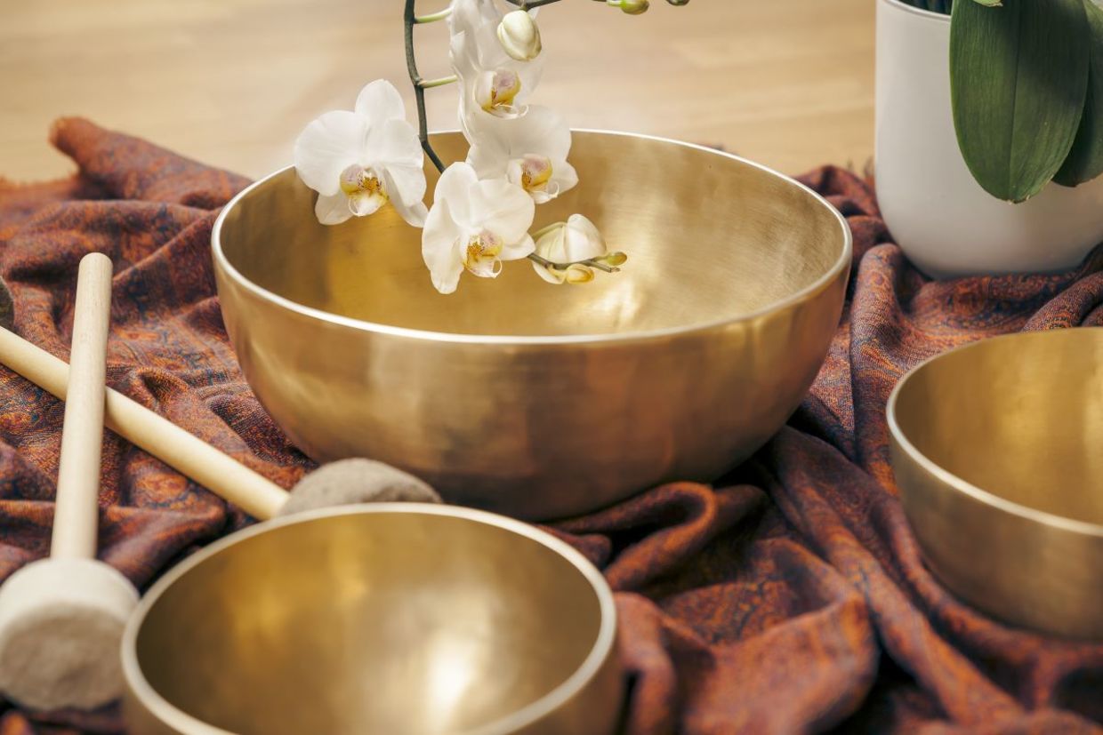 Tibetan singing bowls are used for sound healing.