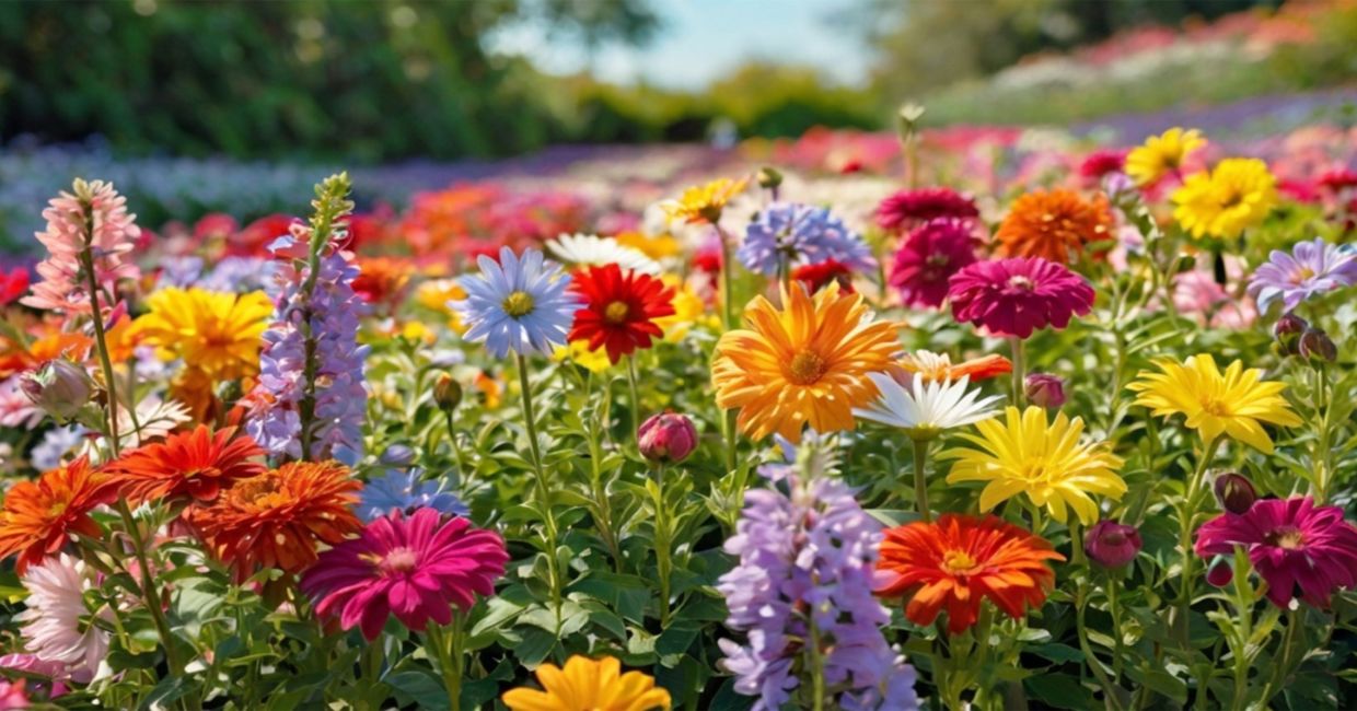A spring flower garden.