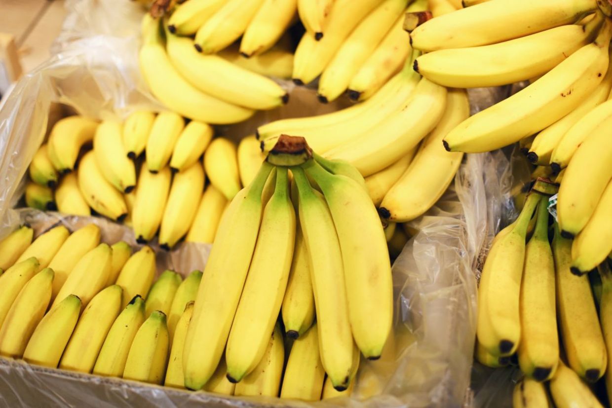 Ripe bananas in a market.