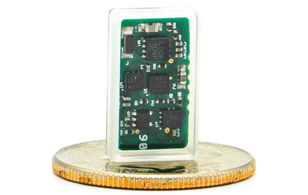 This tiny stimulator is the size of a dime.