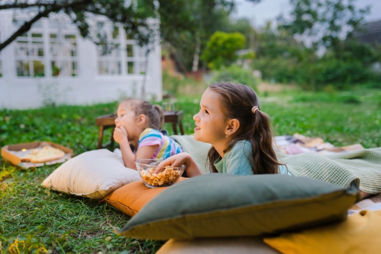 Enjoy a movie in your own backyard.