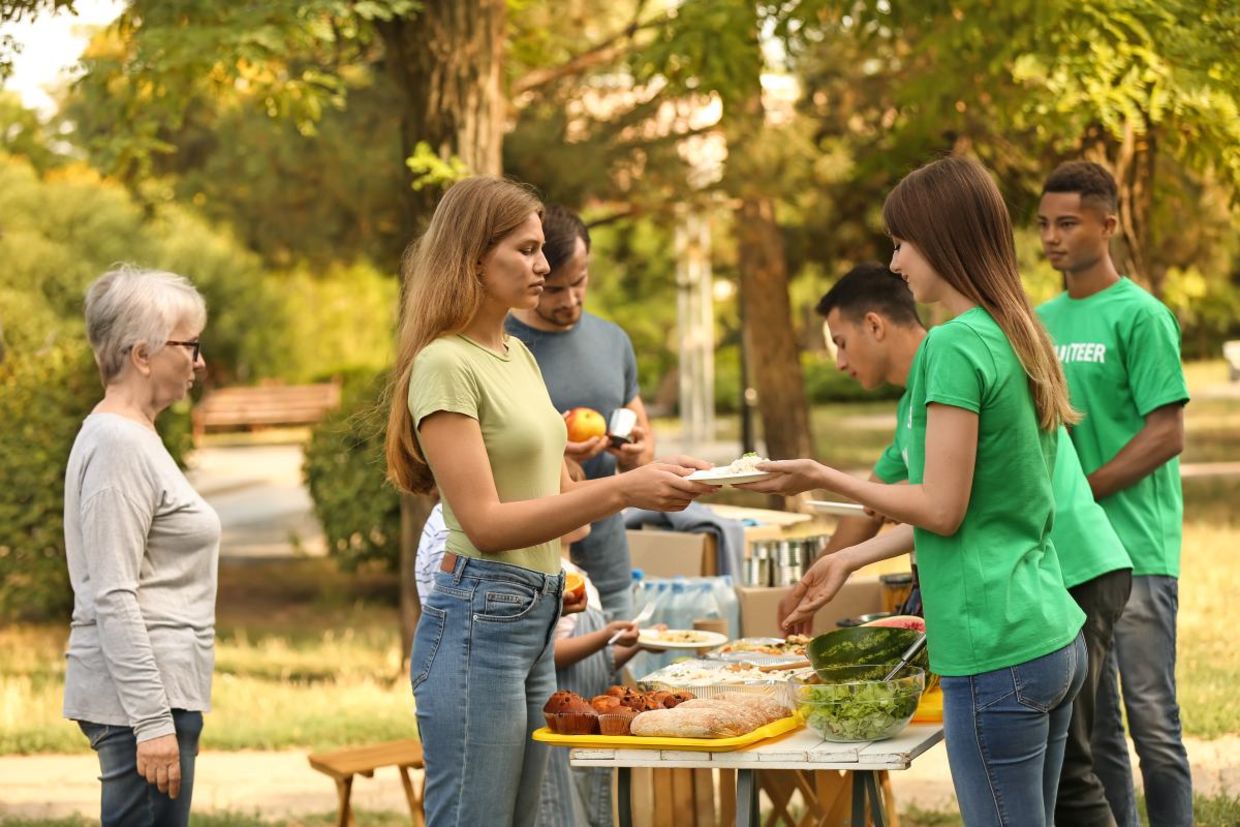 Altruistic people volunteering.