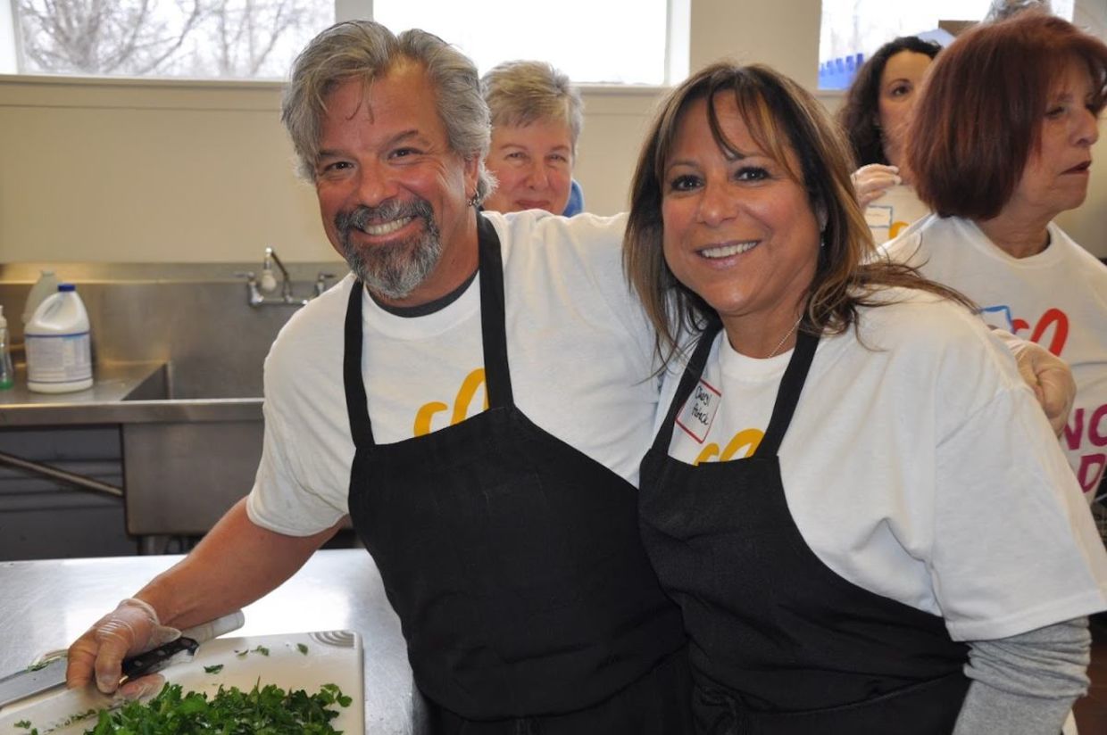 Preparing a meal on Good Deeds Day.