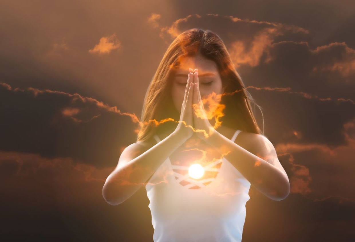 Young woman meditating.