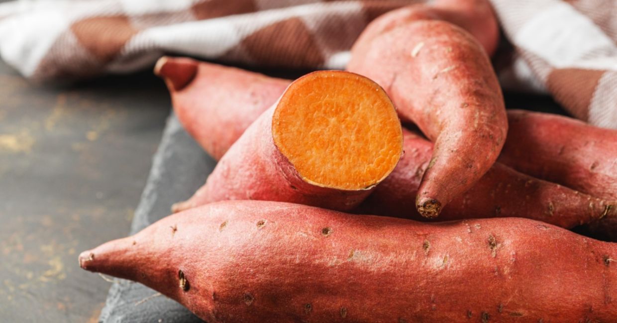 Sweet potatoes are a healthy food.