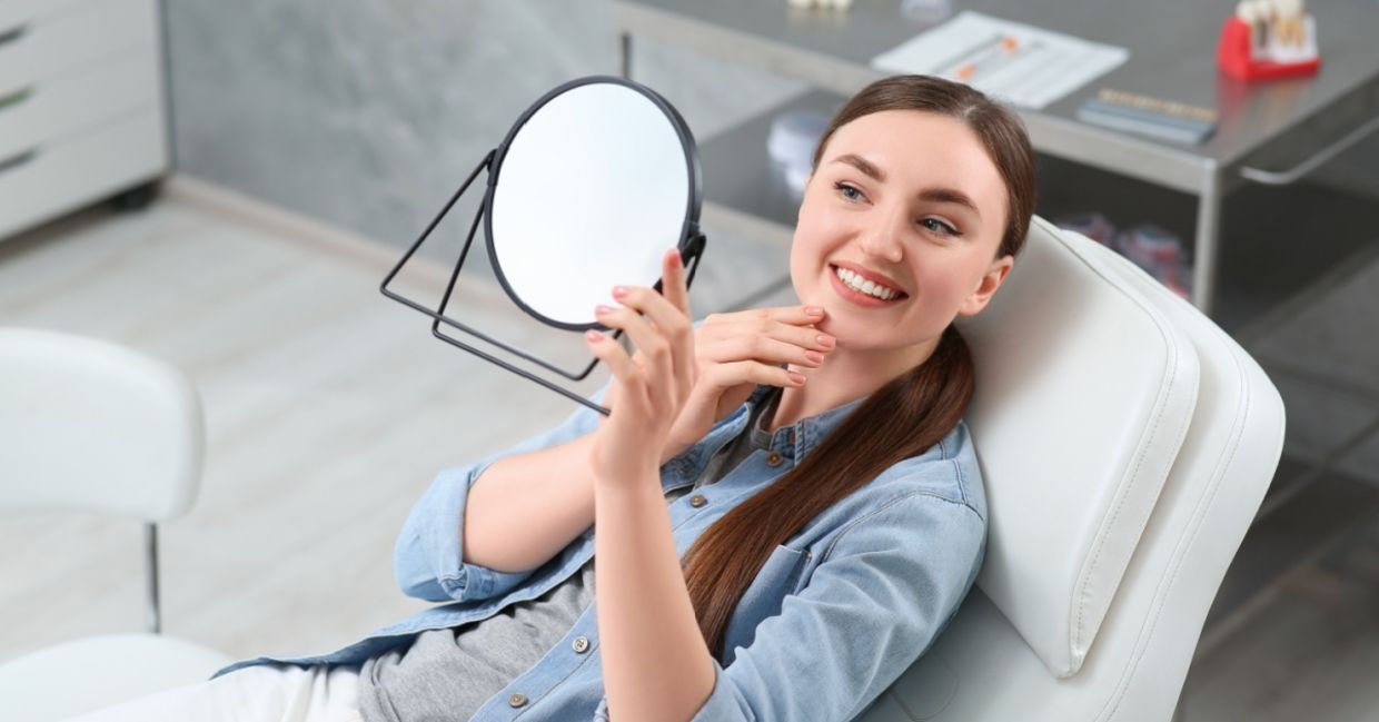 A woman with a perfect smile.