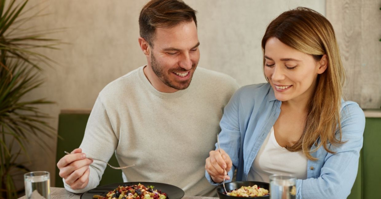 Couple on a first date.