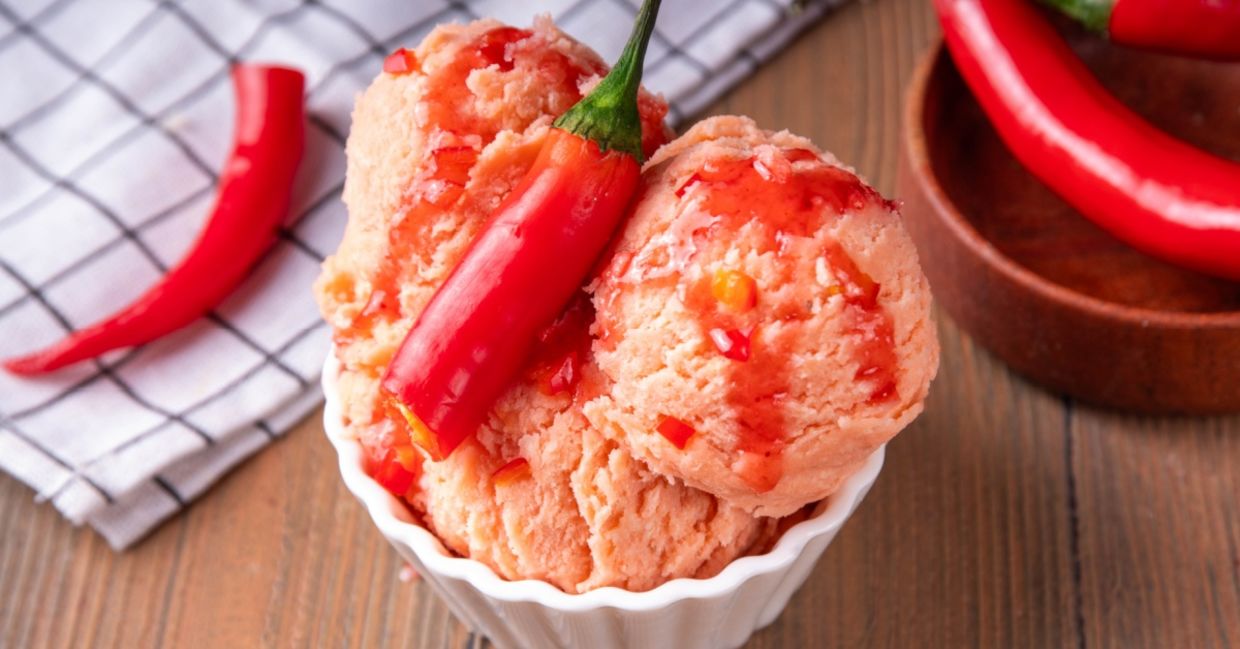 Chilli Pepper Ice Cream Sundae is swizy.