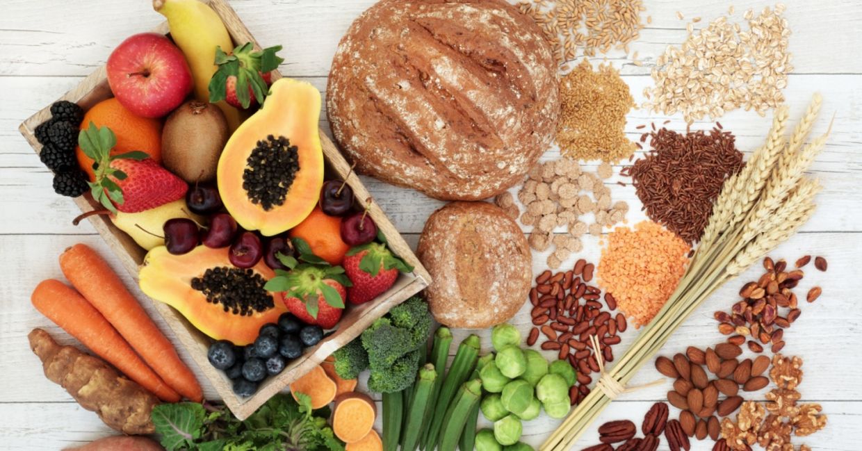 Foods that are rich in fiber.