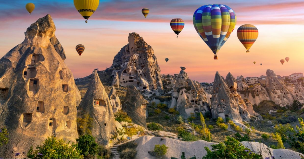 Balloon ride over Cappadocia.
