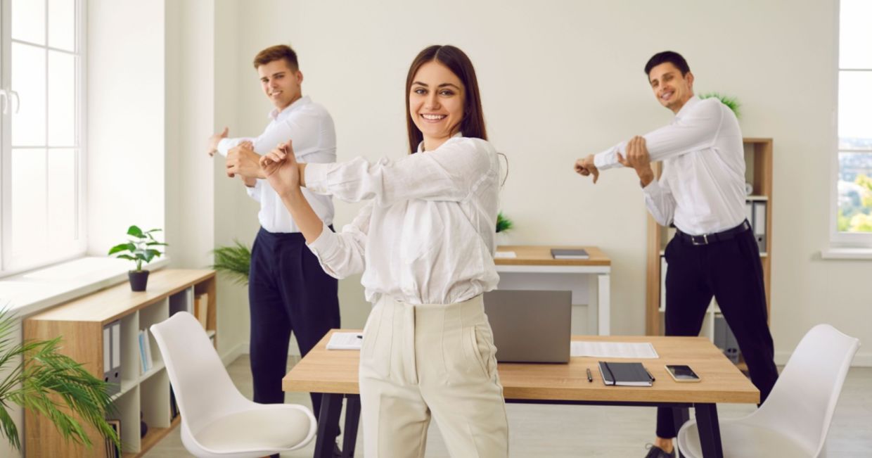 Fitness break in the office.