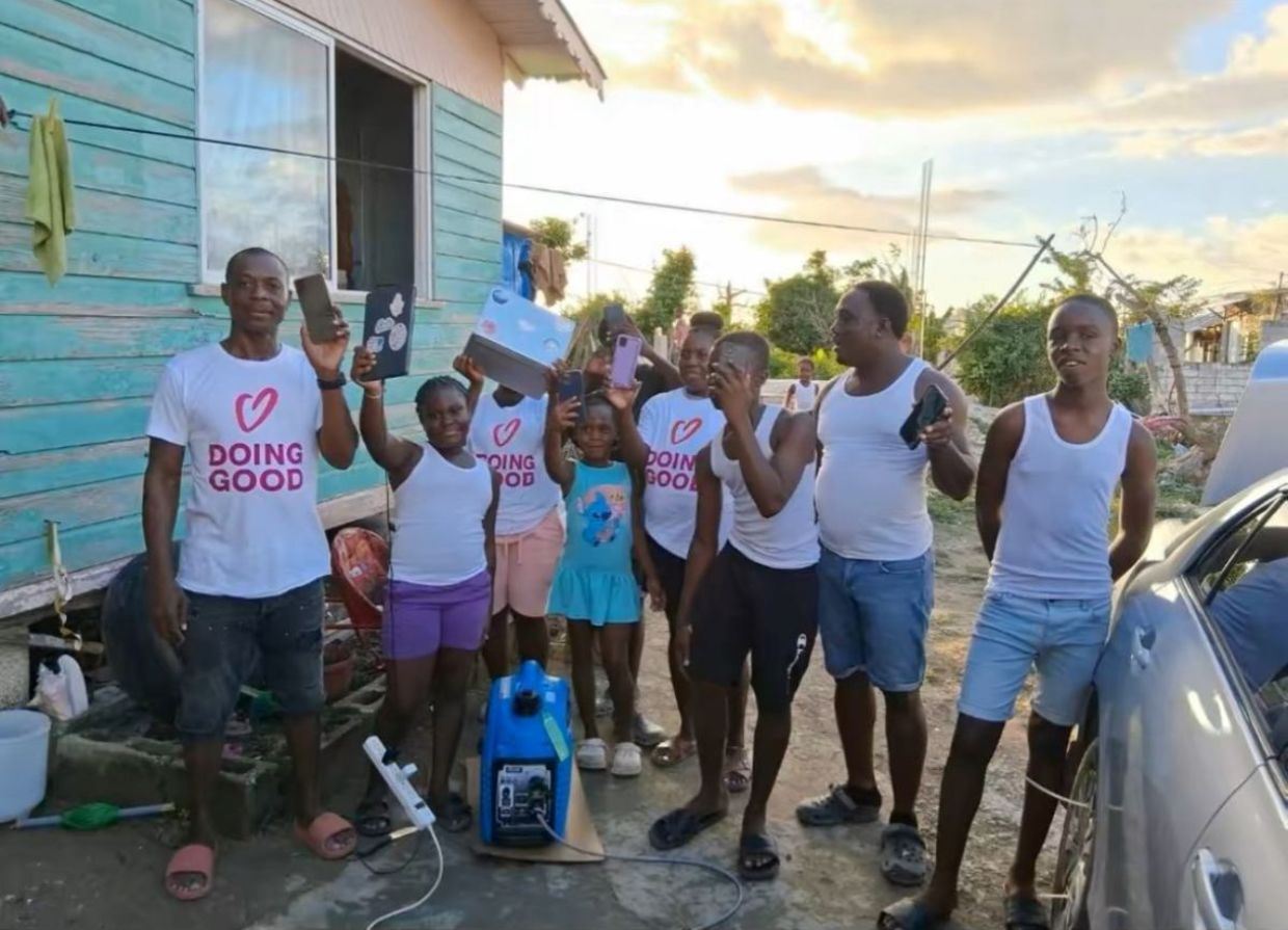 Bringing generators to hurricane affected areas without electricity.