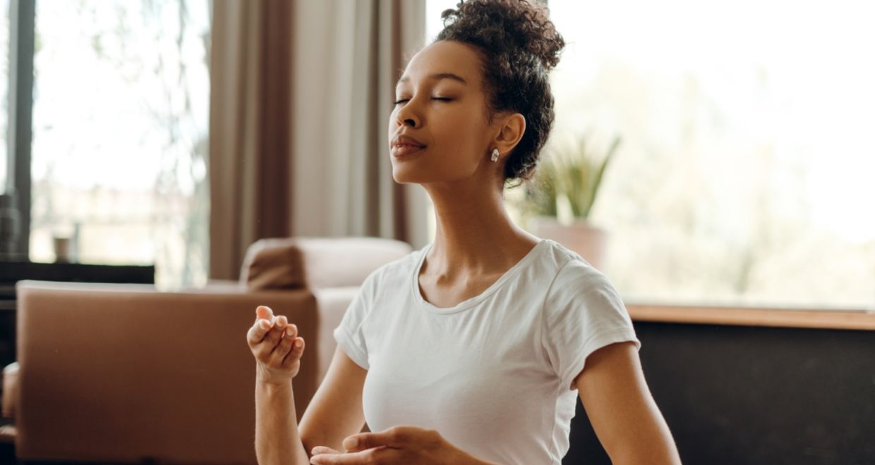 Relaxed mindful woman.